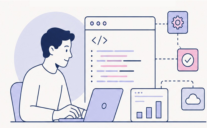Develop process step illustration